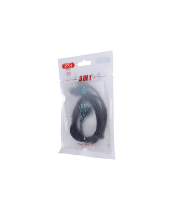 XO kabelis NB103 3in1 USB - Lightning + USB-C + microUSB 1,0 m 2,1A juodas