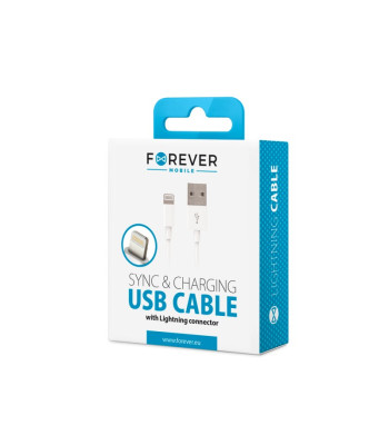 Forever kabelis USB - Lightning 1,0 m 1A baltas