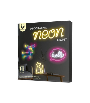 Neoninis LED šviestuvas ELK daugiaspalvis Bat + USB FLNE12 Forever Light
