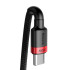 Baseus kabelis Cafule PD USB-C - USB-C 2,0 m 5A raudona-juoda 100W