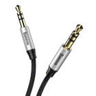 Baseus kabelio garso Yiven M30 lizdas 3,5 mm - lizdas 3,5 mm 1,0 m sidabrinis-juodas