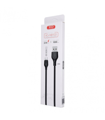 XO kabelis NB103 USB - microUSB 1,0 m 2,1A baltas
