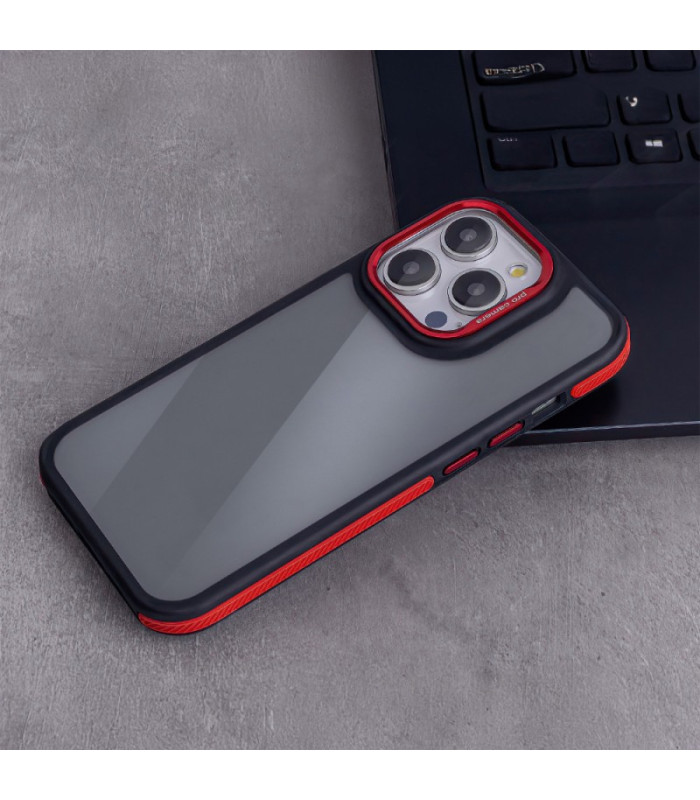 Crystal Black dėklas skirtas Xiaomi Redmi Note 14 Pro 5G (Global) Redmi Note 14 Pro Plus 5G (Global) raudonos spalvos