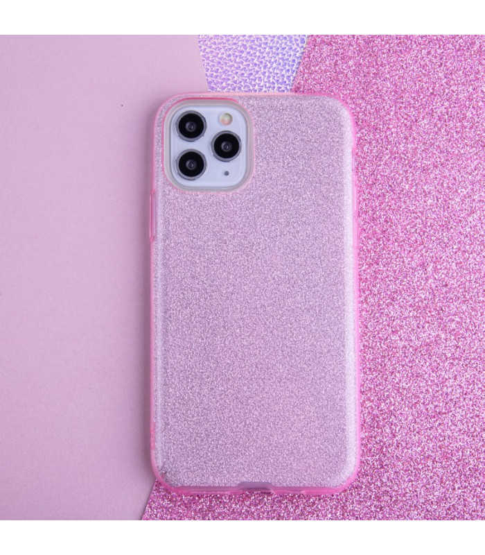 Blizgantis 3in1 dėklas Samsung Galaxy A16 4G A16 5G rožinės spalvos