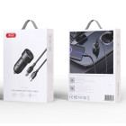 XO automobilinis įkroviklis CC53 12W 2x USB juodas + USB - USB-C kabelis