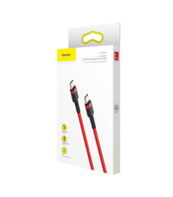 Baseus kabelis Cafule PD 2.0 USB-C - USB-C 1,0m 3A raudonas 60W