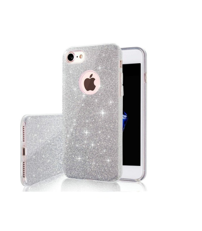 Blizgantis 3in1 dėklas iPhone 13 6,1 sidabrinis