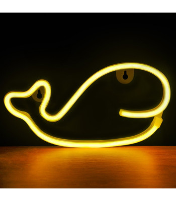 Neoninė LED lemputė WHALE šiltai balta Šikšnosparnis + USB FLNEO9 Forever Light