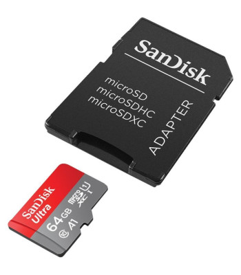 Sandisk atminties kortelė Ultra Android microSDXC 64GB 140MB/s A1 Cl.10 UHS-I + adapteris