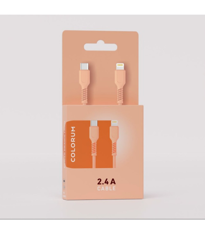 COLORUM kabelis USB-C - Lightning 1,8 m 2,4A CK12-CL-14 x Peach Fuzz