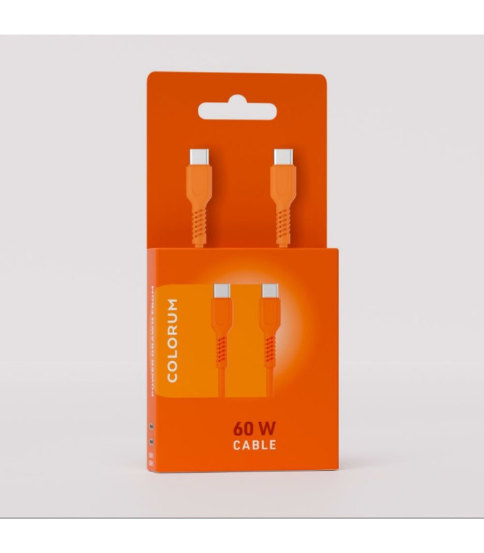 COLORUM kabelis USB-C - USB-C 1,8 m 3A CK60-CC-10 xOranžinis