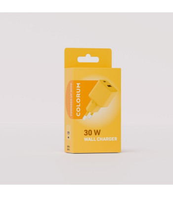 COLORUM sieninis įkroviklis USB-A + USB-C PD 30W CLS30-AC-05 xYellow