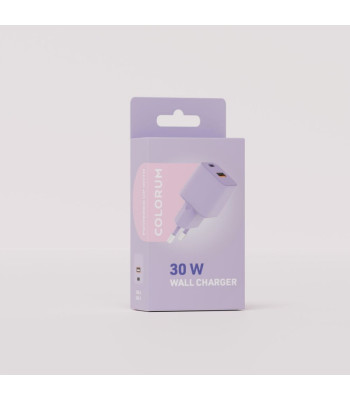 COLORUM sieninis įkroviklis USB-A + USB-C PD 30W CLS30-AC-09 xLavenda