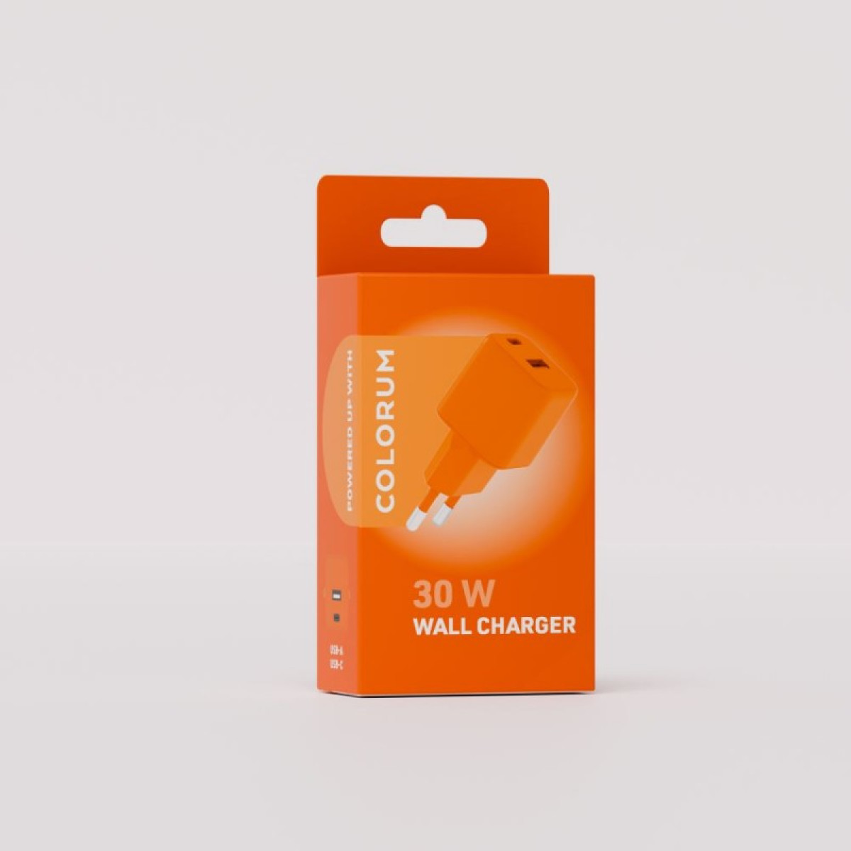 COLORUM sieninis įkroviklis USB-A + USB-C PD 30W CLS30-AC-10 xOrange