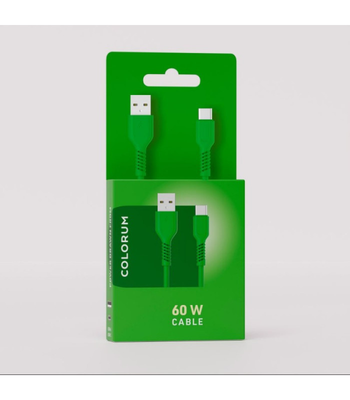 COLORUM kabelis USB-A - USB-C 1,8 m 3A CK60-AC-04 xGreen