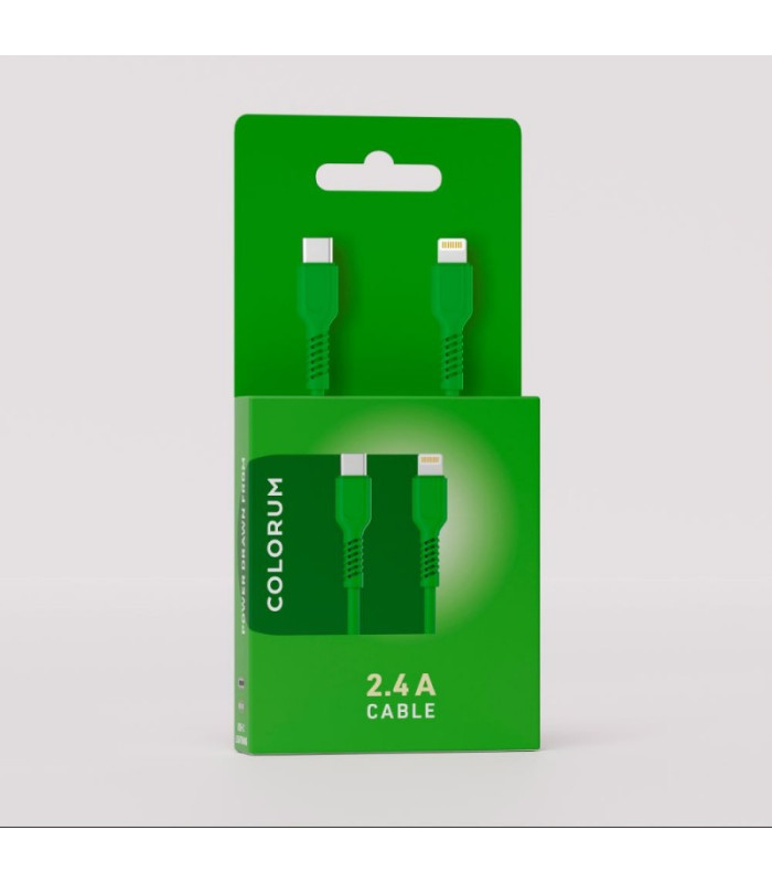 COLORUM kabelis USB-C - Lightning 1,8 m 2,4A CK12-CL-04 xGreen