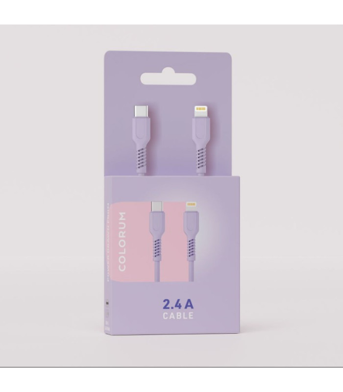 COLORUM kabelis USB-C - Lightning 1,8 m 2,4A CK12-CL-09 xLavenda
