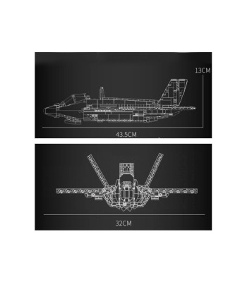 Techniniai blokai Licencijuotas amerikiečių naikintuvas F-35 Lightning II 1600 dalių ZA5799