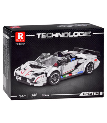 Techniniai blokai Super sportinio automobilio BALTAS KABRIOLETAS spoileris 348 dalys ZA5787
