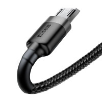 Baseus kabelis Cafule USB - microUSB 0,5 m 2,4A pilkai juodas