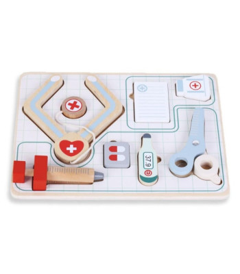 Medinė dėlionė gydytojo įrankiai, 7 vnt