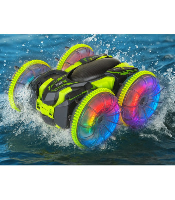 Amfibinis automobilis 2 viename, nuotoliniu būdu valdomas triukų automobilis – važiuoja, plūduriuoja, šviečia RC0735