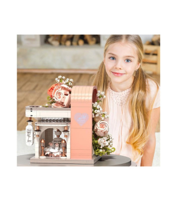 Romantiška vestuvių salė su vitrina + gėlėmis ir suknele 1047 dalių ZA5739