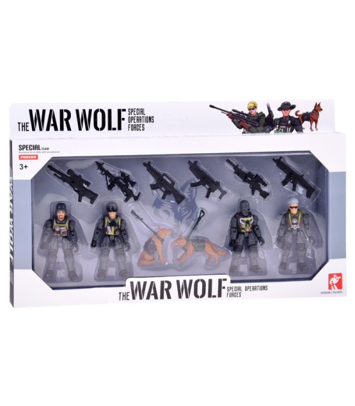 Didelis figūrėlių rinkinys, kareiviai, šautuvai, 12 dalių, kareiviai ZA5887