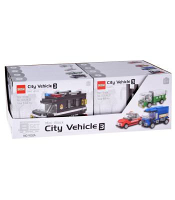 MIESTO TRANSPORTO PRIEMONĖS konstravimo kaladėlės, 3 modeliai iš serijos: miesto transporto priemonės ZA5853