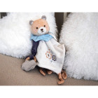 Minkštas žaisliukas MEŠKIUKAS su pleduku ir kramtukėliu – dovana kūdikiui ZA5879