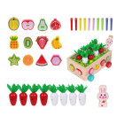 Rūšiuotojas Montessori drewniany wózek złap robaczka marchewki układanka ZA5903