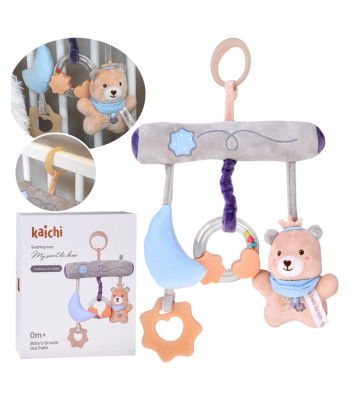 Lopšio pakabinamas žaislas su meškiuku ir kramtukais – dovana naujagimiui ZA5878