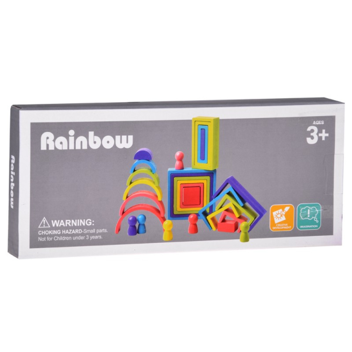 Medinė Montessori dėlionė - skirtingų formų detalės ZA5859