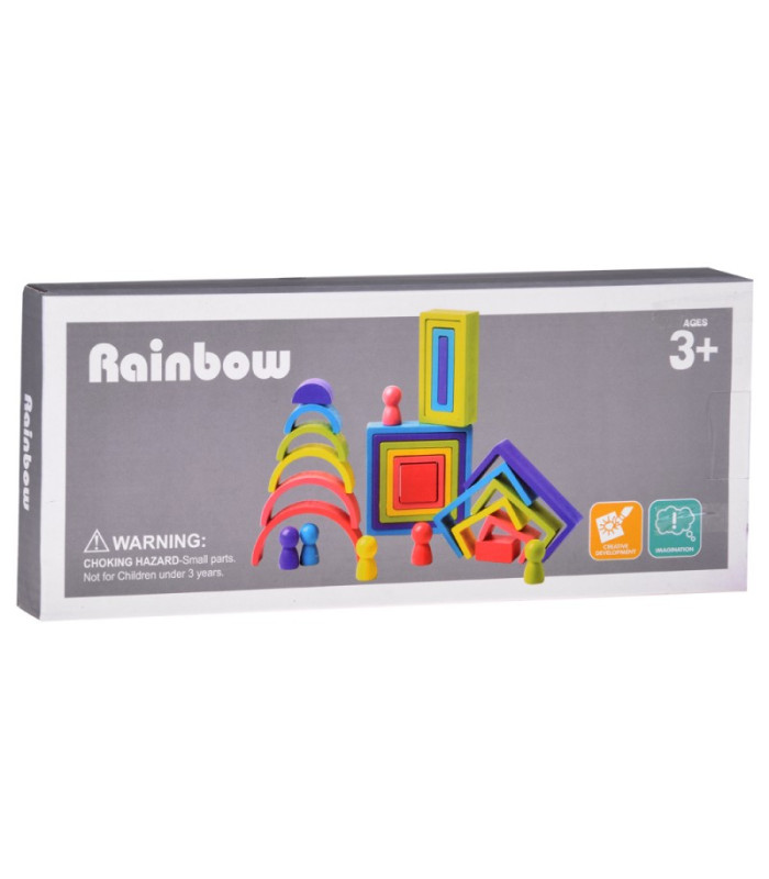 Medinė Montessori dėlionė - skirtingų formų detalės ZA5859