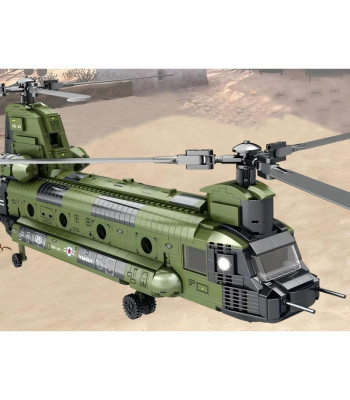 „Reobrix“ licencijuoti statybiniai blokai CH-47 „Chinook“ sraigtasparnis, 1458 vnt., ZA5802