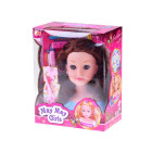 Kirpyklos galva 20 cm JUODA LĖLĖ su kirpyklos aksesuarais ZA5838