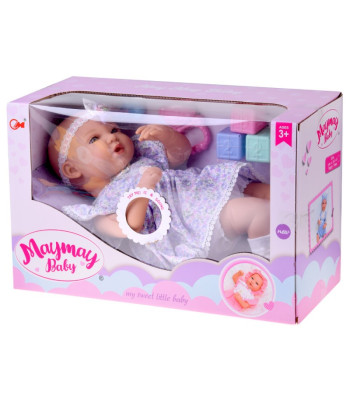 Interaktyvi BOBAS lėlė 46 cm - su alyvine suknele + aksesuarai ZA5834