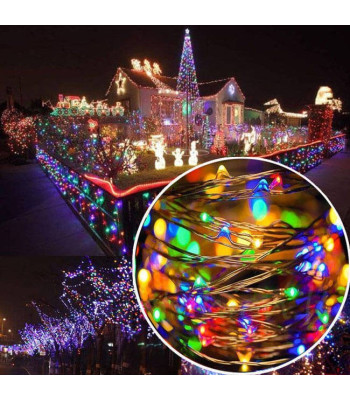 Päikesepatareiga LED valguskett 10m